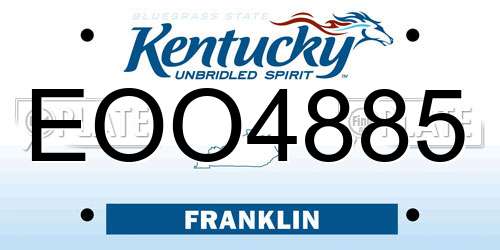 EOO4885 Kentucky License Plate