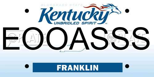 EOOASSS Kentucky License Plate