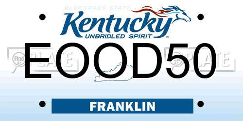 EOOD50 Kentucky License Plate