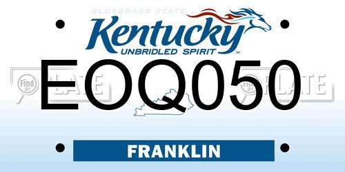 EOQ050 Kentucky License Plate