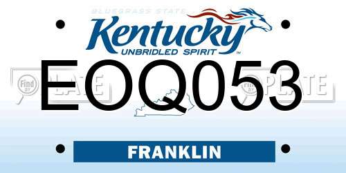 EOQ053 Kentucky License Plate