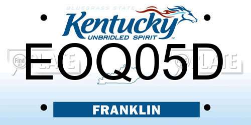 EOQ05D Kentucky License Plate