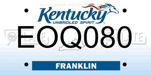 EOQ080 Kentucky License Plate