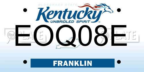 EOQ08E Kentucky License Plate