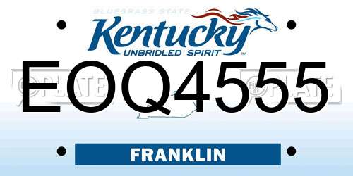 EOQ4555 Kentucky License Plate
