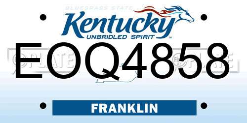 EOQ4858 Kentucky License Plate