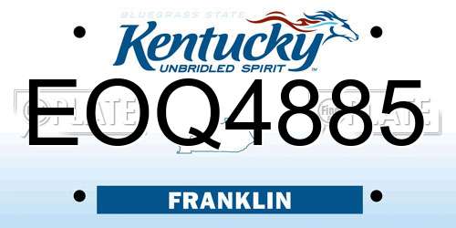EOQ4885 Kentucky License Plate