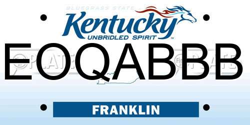 EOQABBB Kentucky License Plate