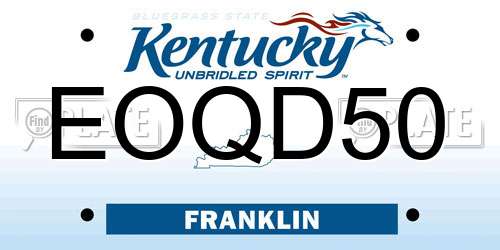 EOQD50 Kentucky License Plate