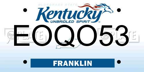 EOQO53 Kentucky License Plate