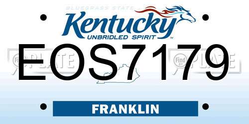 EOS7179 Kentucky License Plate