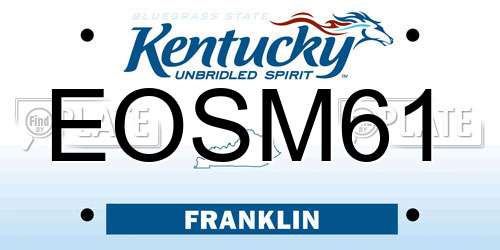 EOSM61 Kentucky License Plate