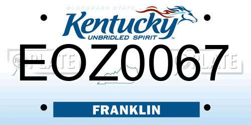 EOZ0067 Kentucky License Plate