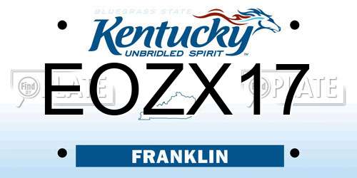 EOZX17 Kentucky License Plate