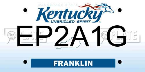 EP2A1G Kentucky License Plate
