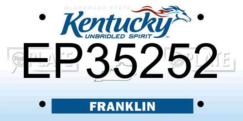 EP35252 Kentucky License Plate