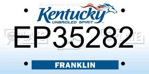 EP35282 Kentucky License Plate