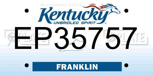 EP35757 Kentucky License Plate