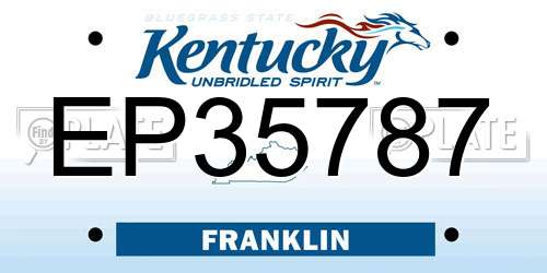 EP35787 Kentucky License Plate