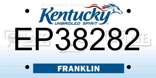 EP38282 Kentucky License Plate