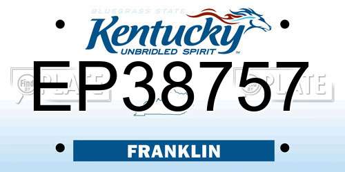 EP38757 Kentucky License Plate