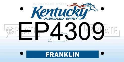 EP4309 Kentucky License Plate
