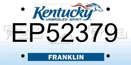 EP52379 Kentucky License Plate