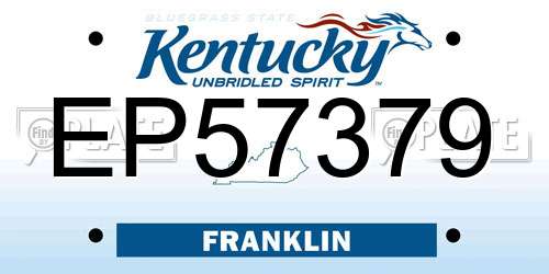 EP57379 Kentucky License Plate