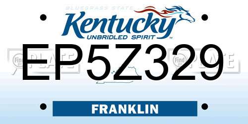 EP5Z329 Kentucky License Plate
