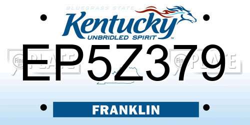 EP5Z379 Kentucky License Plate