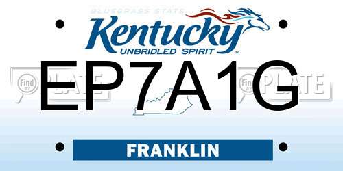 EP7A1G Kentucky License Plate