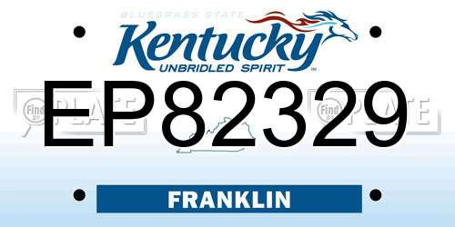 EP82329 Kentucky License Plate
