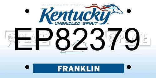 EP82379 Kentucky License Plate