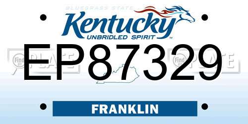 EP87329 Kentucky License Plate