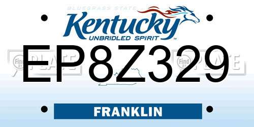 EP8Z329 Kentucky License Plate