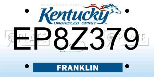 EP8Z379 Kentucky License Plate
