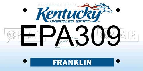 EPA309 Kentucky License Plate