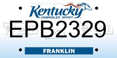 EPB2329 Kentucky License Plate