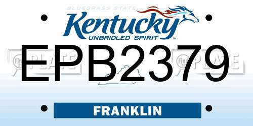 EPB2379 Kentucky License Plate