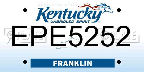 EPE5252 Kentucky License Plate