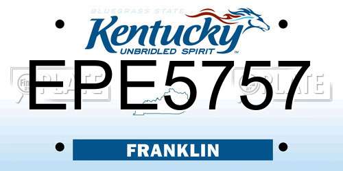 EPE5757 Kentucky License Plate