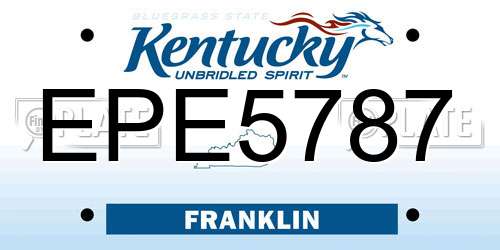 EPE5787 Kentucky License Plate
