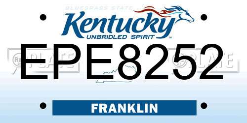 EPE8252 Kentucky License Plate