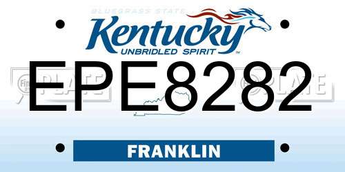 EPE8282 Kentucky License Plate