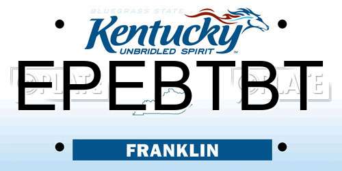 EPEBTBT Kentucky License Plate