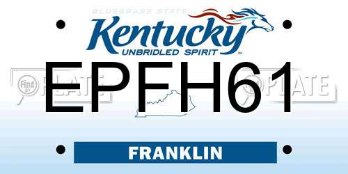 EPFH61 Kentucky License Plate