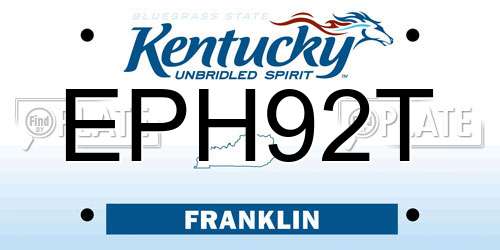 EPH92T Kentucky License Plate