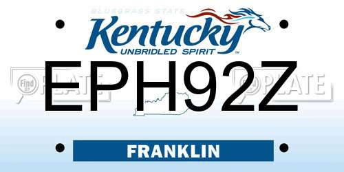 EPH92Z Kentucky License Plate
