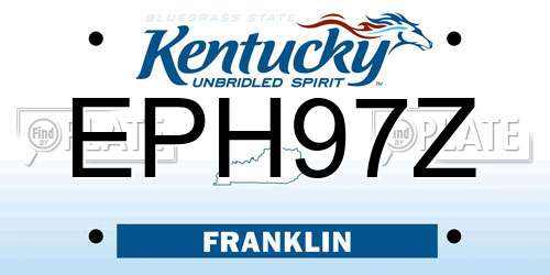 EPH97Z Kentucky License Plate