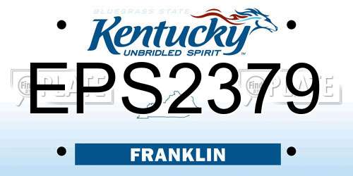 EPS2379 Kentucky License Plate